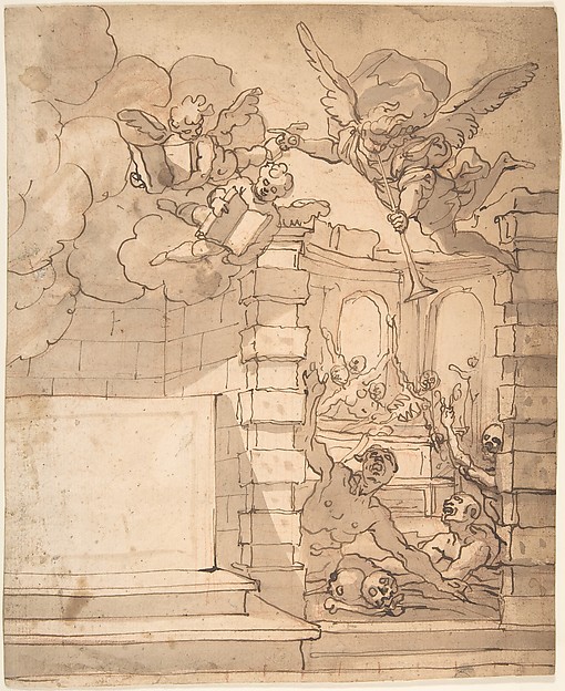 Design for a Title Page - Angel of the Resurrection by Anonymous, Italian, 17th century