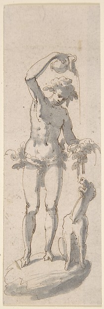 Male Figure with Dog and Pitcher