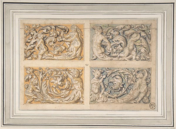 Four Panels with Rinceau Motif