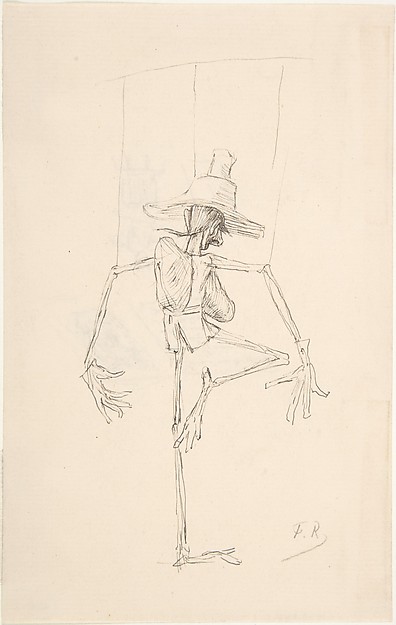 Study of Patin (recto); Sketch of an Open Book, "Compendium Maleficarum" (verso)