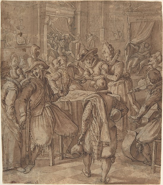 The Prodigal Son Squanders his Fortune with Prostitutes by Augustin Braun