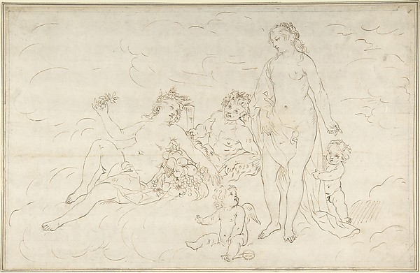 Nymphs, Satyr? and Putti