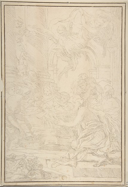 The Adoration of the Shepherds by Anonymous, Italian, Roman-Bolognese, 17th century
