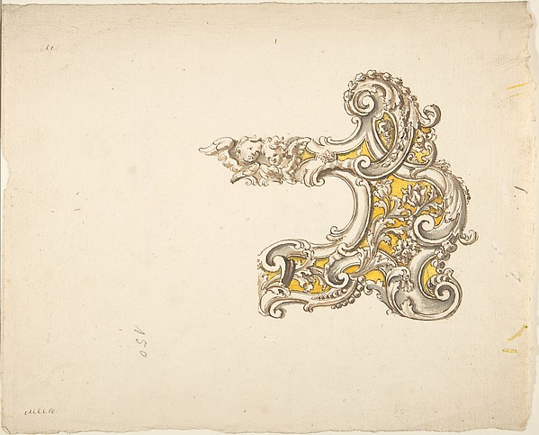 Half Rococo Cartouche with Cherubs