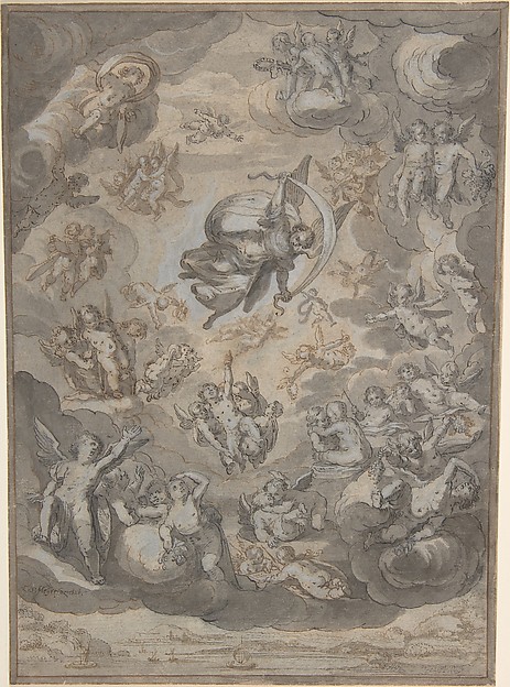 Flying Putti, Surrounding Archangel Raphael by Conrad Meyer