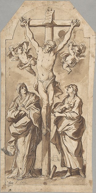 Christ on the Cross Between Mary and Saint John by Johann Christophorus Storer