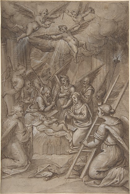The Christ Child Adored by Angels by Gottfried de Wedig