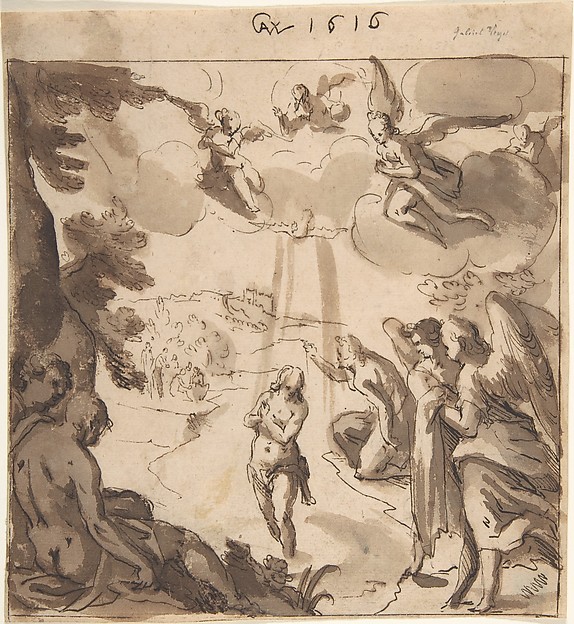The Baptism of Christ (recto); The Baptism of Christ (verso) by Gabriel Weyer