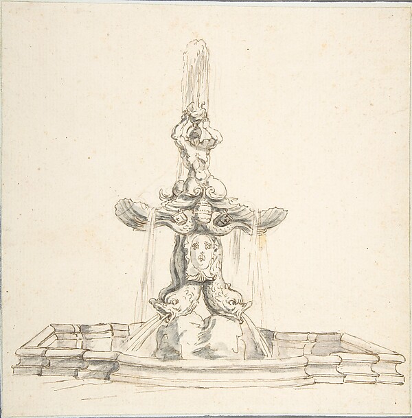 Bernini's Fountain of "Il Tritone," Piazza Barberini, Rome