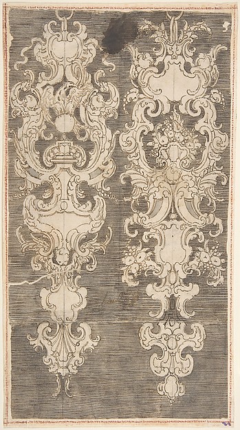 Two Designs for Wall Decorations on a Hatched Ground