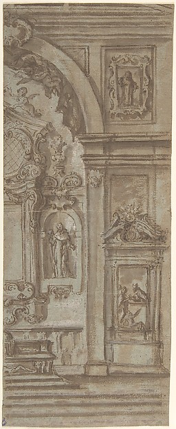 Right Half of a Wall Elevation with a Church Altar