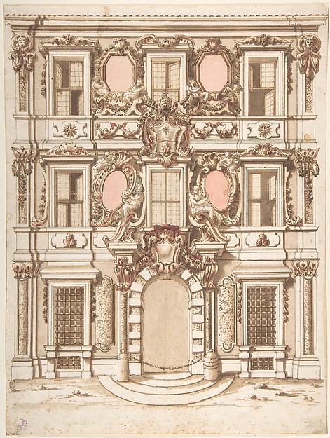 Design for the Facade of a Palace with the Coat of Arms of Pope Clement IX