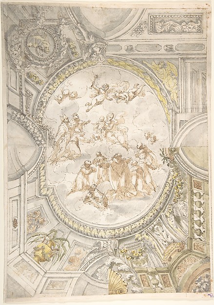 Design for a Ceiling with Virgin and Child in Glory by Anonymous, Italian, 18th century