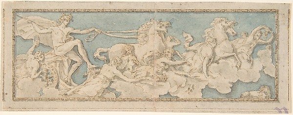 Wall or Ceiling Decoration with a Young Man (Phaeton?) in a horse-drawn Chariot