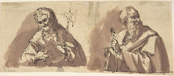 Christ (?) and an Apostle by Anonymous, Italian, 18th century