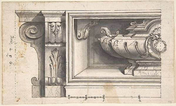 Design for a Sarcophagus or an Urn in a Niche
