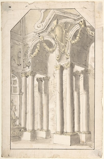 Architectural Perspective: Design for Painted Wall Decoration (?)