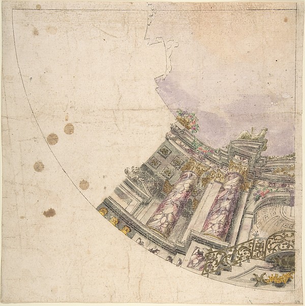 Design for One Eighth of an Illusionistic Ceiling of a Dome