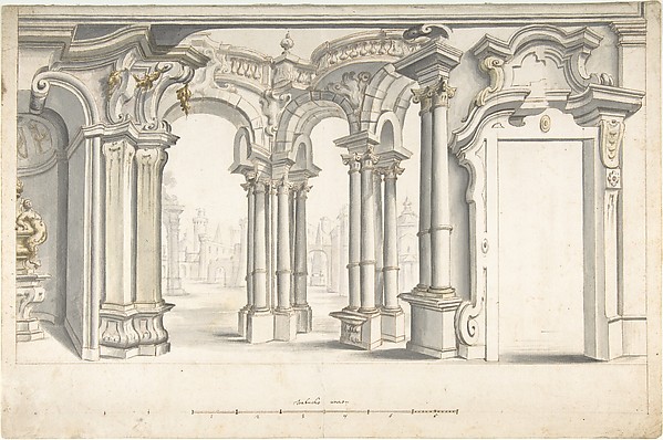 Design for a Painted Perspective Wall Decoration