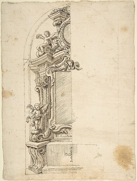 Half design for the decoration of an Altar with Putti