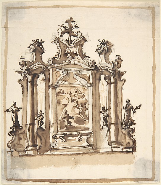 Design for an Altar with the Annunciation in the Central Panel by Anonymous, Italian, Piedmontese, 18th century