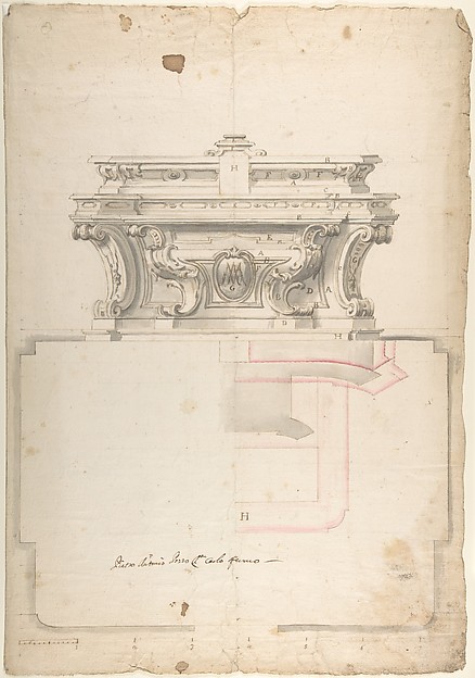 Elevation and Plan for an Altar