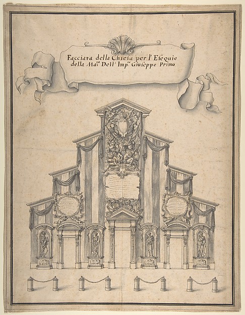 Decoration for the Façade of a Church for the Funeral of Joseph I, 1711
