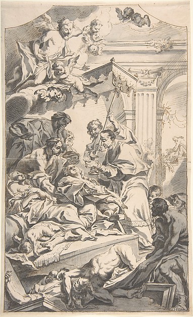 Saint Carl Borromäus Giving Extreme Unction to the Plague-Stricken.