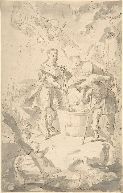 Saint Wenceslas at the Vintage, Attended by Angels and Putti