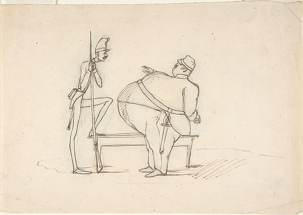 Caricature of Two Soldiers