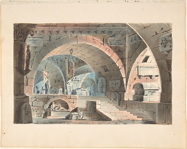 Crypt with a Kneeling Mourner