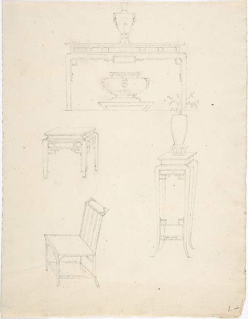 Designs for Chinoiserie Furniture: Three Tables and a Chair