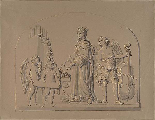 Saint Cecilia at the Organ, Flanked by Angels Making Music