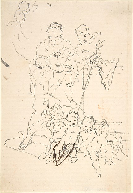 Saint Anthony and the Christ Child Surrounded by Cherubs by Martin Johann Schmidt