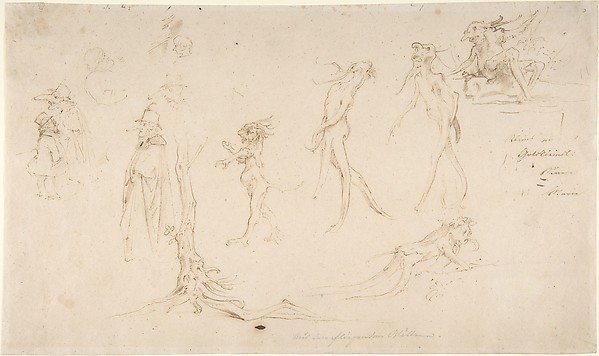 Studies of Imaginary Woodland Creatures and Other Figures