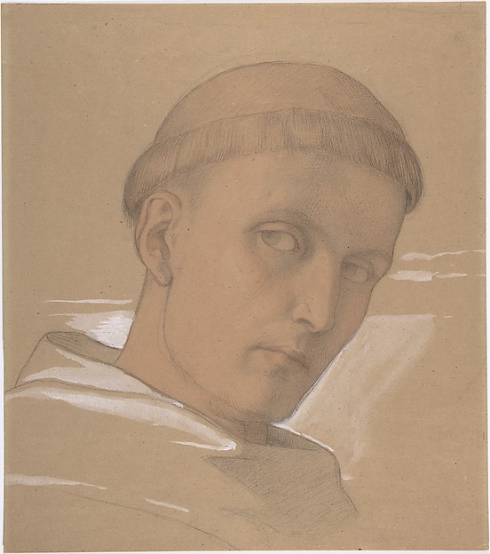 Study of the Head of St. Augustine, for the painting of the Madonna and Child with Saint Augustine and Bonifacius (1846) by Eduard Jakob von Steinle