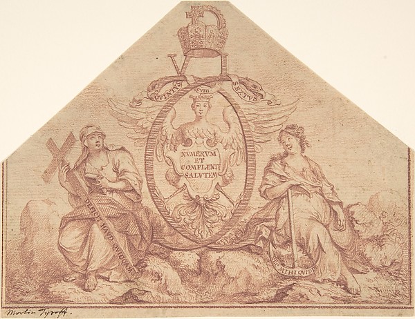 Design for a Frontispiece with Figures of Faith and Hope