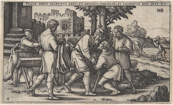 Return of the Prodigal Son, from The History of the Prodigal Son by Sebald Beham