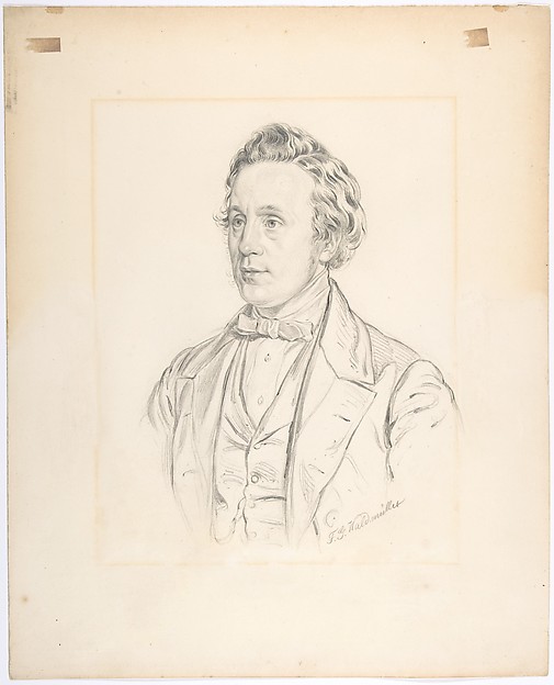 Portrait of Franz Jauner (Vienna 1832-1900 Vienna), Theater Director and Actor in Vienna by Ferdinand Georg Waldmüller