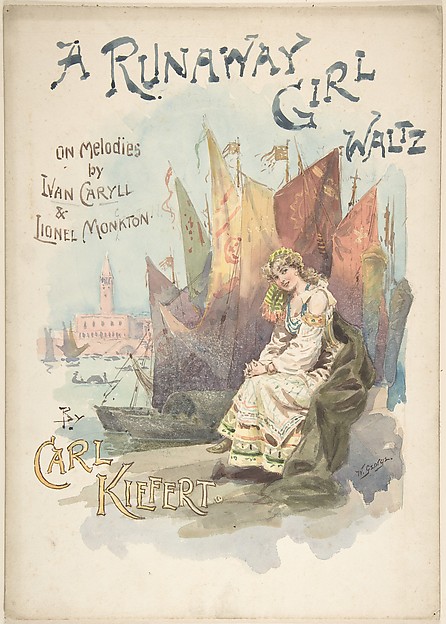 Design for music cover: A Runaway Girl Waltz by W. George