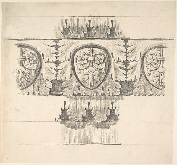 Classical Design Element with Leaves and Vines