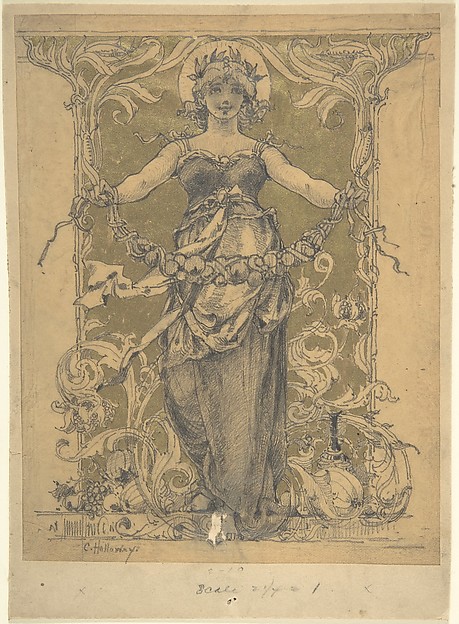 Woman Holding a Garland