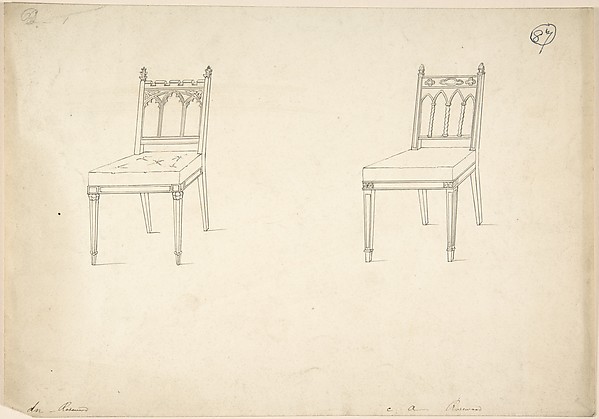 Design for Two Gothic Chairs