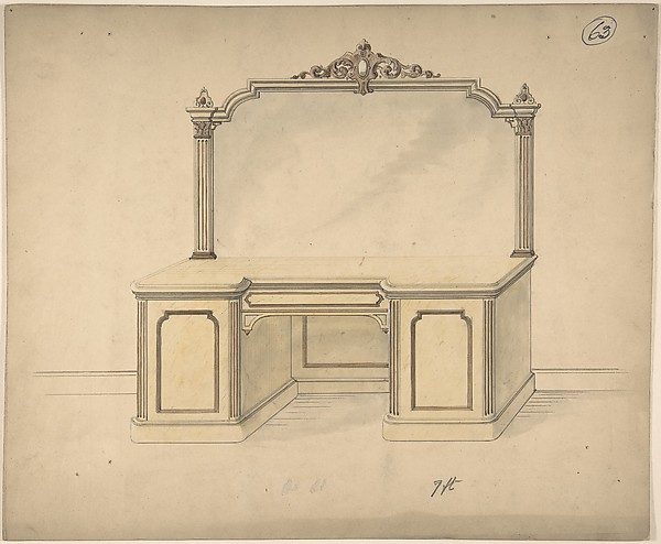 Design for a Desk with Mirror