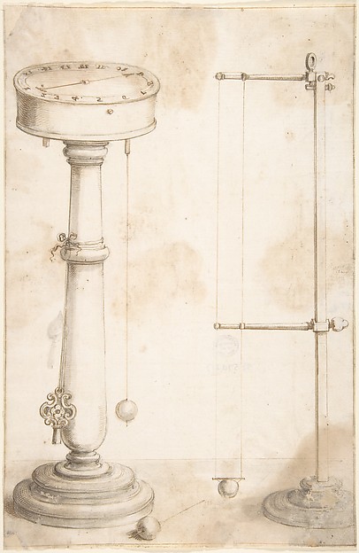 Designs for a clock (Illustrations for "Saggi di naturali esperienze")