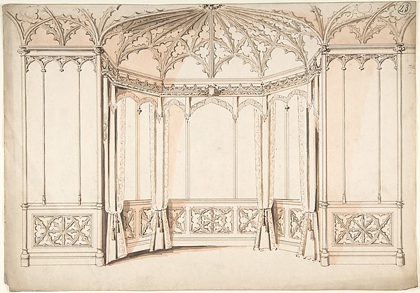 Design for a Gothic Bay Window