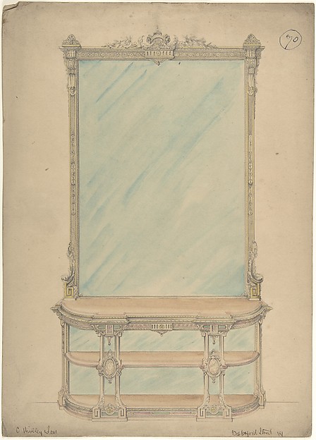 Design for a Mirror and Side Table