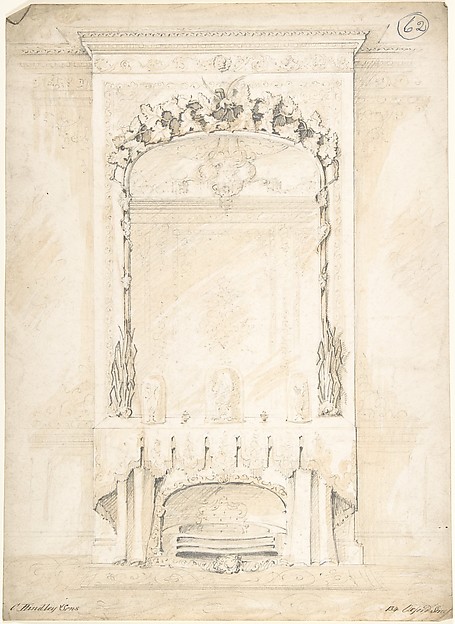 Design for a Fireplace and Mirror