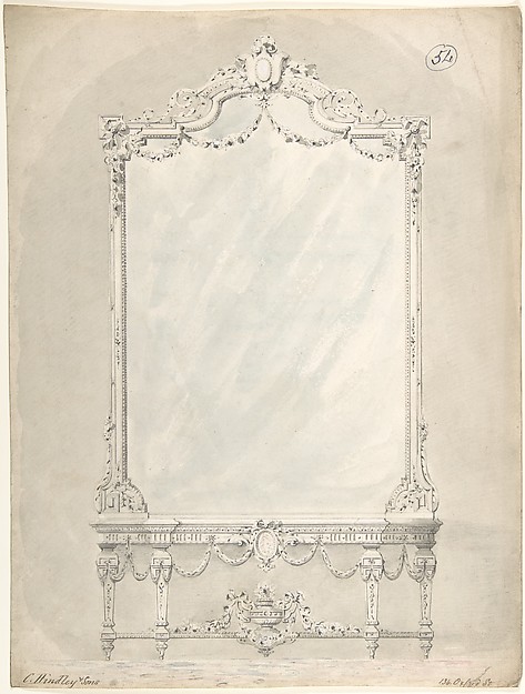 Design for a Side Table and Mirror