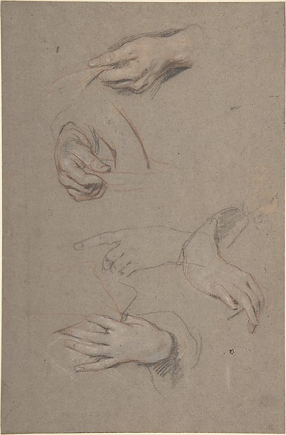 Sir Peter Lely (Pieter van der Faes), Studies of Hands
